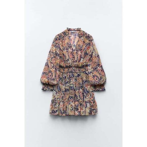 PRINTED MINI DRESS - Picture 6 of 9